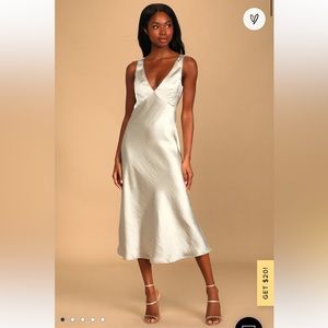 Lulu Satin Midi Cowl Dress